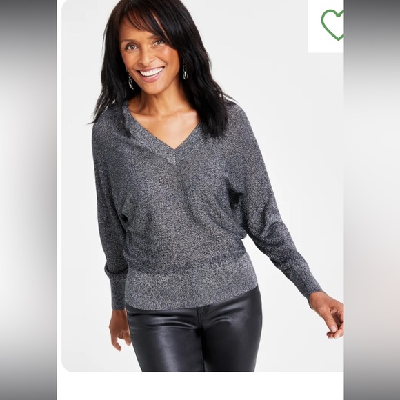 I.N.C baby blue with shine/sparkle sweater from Macy’s NWT. So FLATTERING!!! - Picture 7 of 7